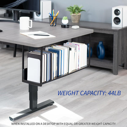 Black Under Desk 30 x 7 in Storage Shelf, DESK-SHELF30-UB