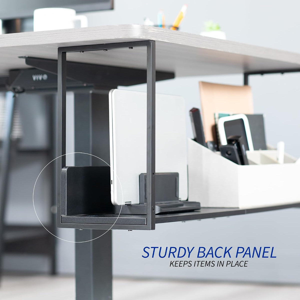 Black Under Desk 30 x 7 in Storage Shelf, DESK-SHELF30-UB