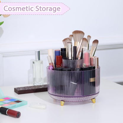 Rotating Pencil Pen Holder, Pen Organizer with 5 Slots - Aesthetic Desk Organizer and Accessories for School, Home, Office Supplies