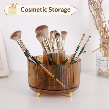 Rotating Pencil Pen Holder, Pen Organizer with 5 Slots - Aesthetic Desk Organizer and Accessories for School, Home, Office Supplies