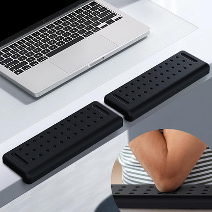 Arm Rest for Desk 2-Pack, L-Shaped Desk Elbow Pad with Non-Slip Silicone Base, Memory Foam PU Leather Desk Edge Cushion, Ergonomic Elbow Rest for Office/Computer Gamers