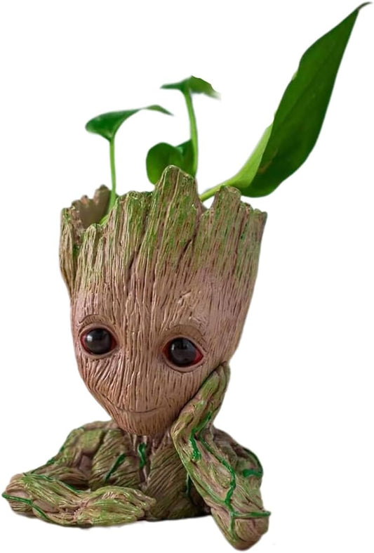 6'' Baby Groot Flowerpot Succulent Planter Pot Pen Holder Cute Desk Decor Garden Home Gift for Friends Kids Indoor Plants