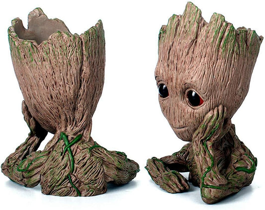 6'' Baby Groot Flowerpot Succulent Planter Pot Pen Holder Cute Desk Decor Garden Home Gift for Friends Kids Indoor Plants