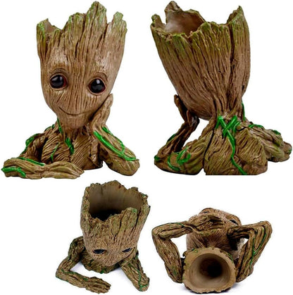 6'' Baby Groot Flowerpot Succulent Planter Pot Pen Holder Cute Desk Decor Garden Home Gift for Friends Kids Indoor Plants