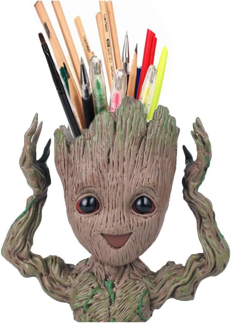 6'' Baby Groot Flowerpot Succulent Planter Pot Pen Holder Cute Desk Decor Garden Home Gift for Friends Kids Indoor Plants
