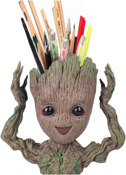 6'' Baby Groot Flowerpot Succulent Planter Pot Pen Holder Cute Desk Decor Garden Home Gift for Friends Kids Indoor Plants