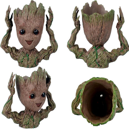 6'' Baby Groot Flowerpot Succulent Planter Pot Pen Holder Cute Desk Decor Garden Home Gift for Friends Kids Indoor Plants