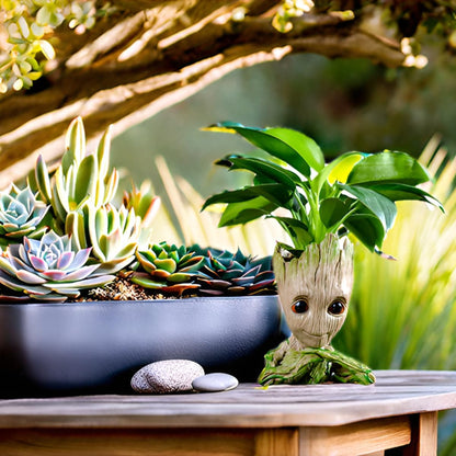 6'' Baby Groot Flowerpot Succulent Planter Pot Pen Holder Cute Desk Decor Garden Home Gift for Friends Kids Indoor Plants