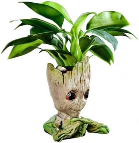 6'' Baby Groot Flowerpot Succulent Planter Pot Pen Holder Cute Desk Decor Garden Home Gift for Friends Kids Indoor Plants