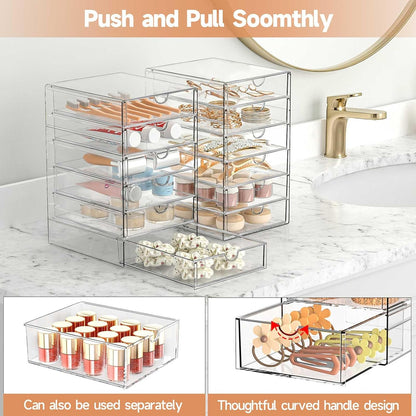 Acrylic Makeup Drawer Storage Organizer with 24 Drawers, 4 Set