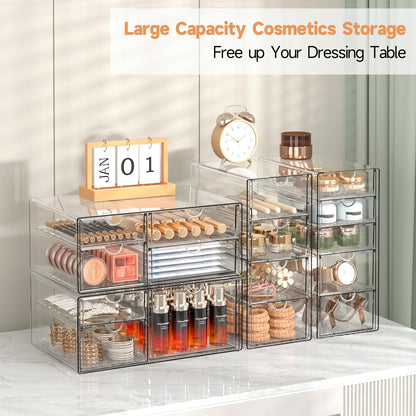 Acrylic Makeup Drawer Storage Organizer with 24 Drawers, 4 Set