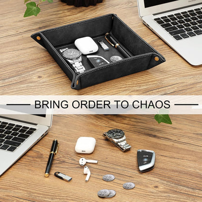 Valet Tray Desktop Storage Organizer Nightstand Caddy Holder