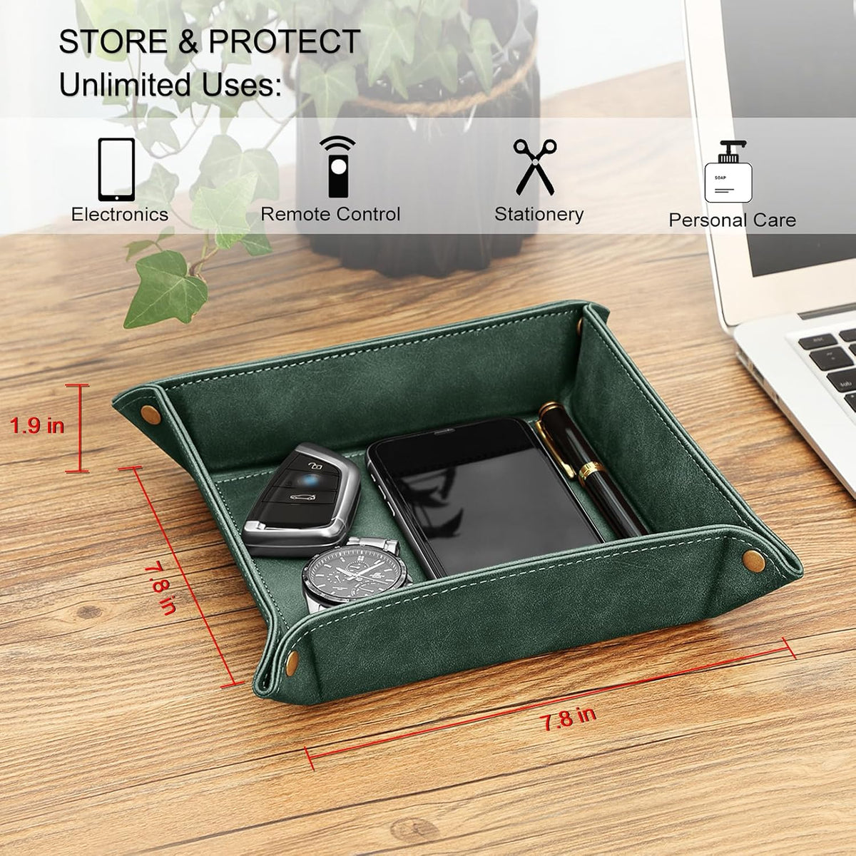 Valet Tray Desktop Storage Organizer Nightstand Caddy Holder