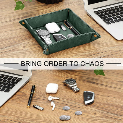 Valet Tray Desktop Storage Organizer Nightstand Caddy Holder