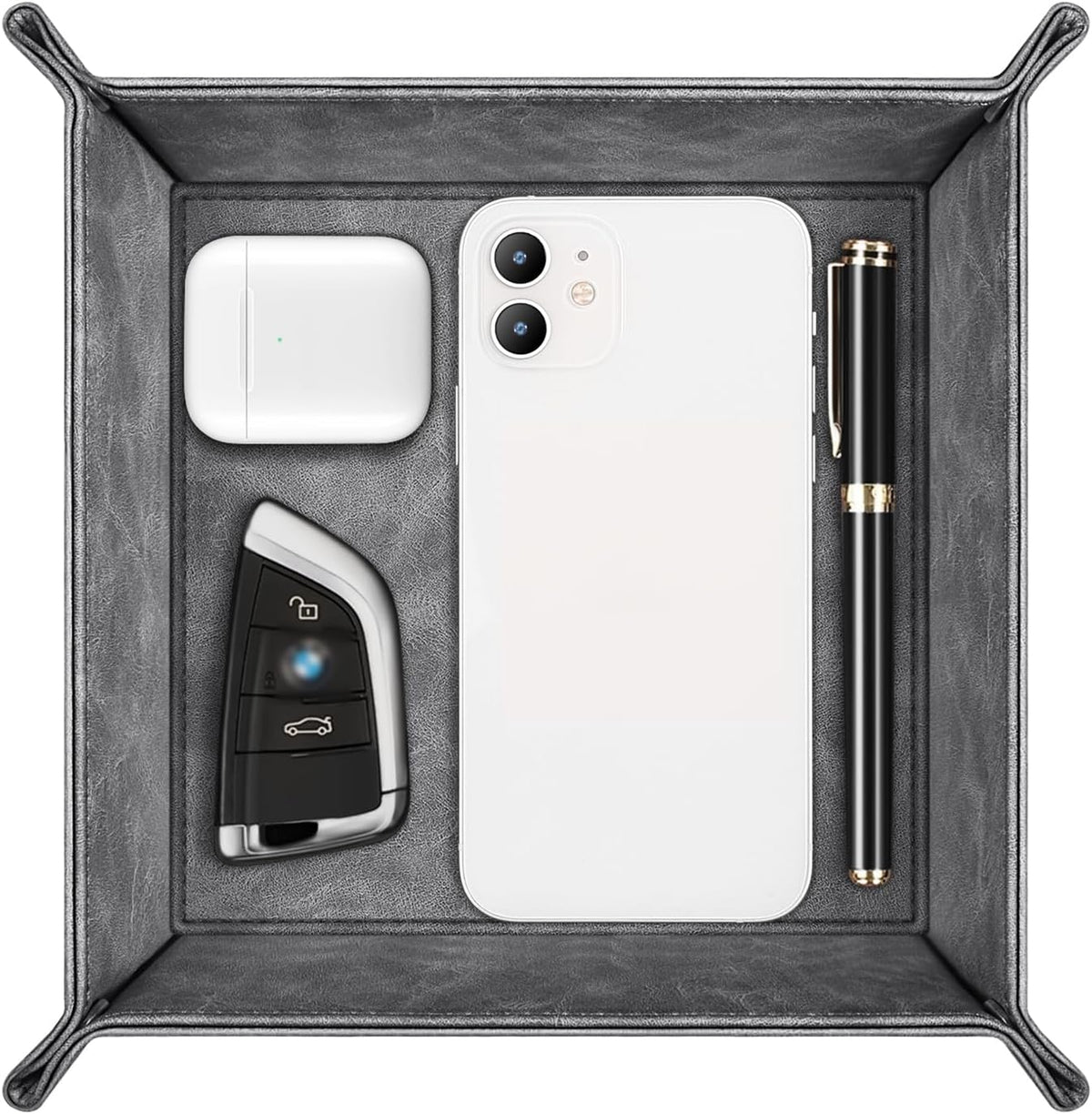 Valet Tray Desktop Storage Organizer Nightstand Caddy Holder