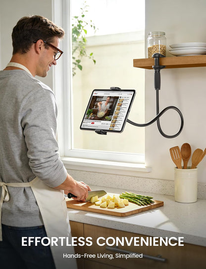 Gooseneck Tablet Holder for Bed, Unique Tapered Flexible Arm