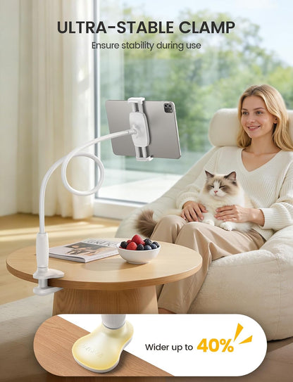 Gooseneck Tablet Holder for Bed, Unique Tapered Flexible Arm