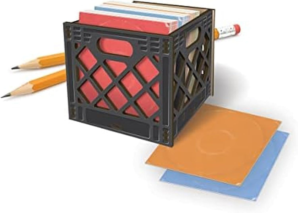 Desk Dumpster Pencil Holder with 100+ Flame Note Cards, Funny 3-Compartment Organizer for Office Supplies, Desk Caddy for Work or Home