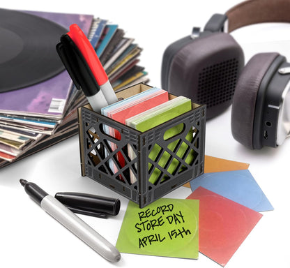 Desk Dumpster Pencil Holder with 100+ Flame Note Cards, Funny 3-Compartment Organizer for Office Supplies, Desk Caddy for Work or Home