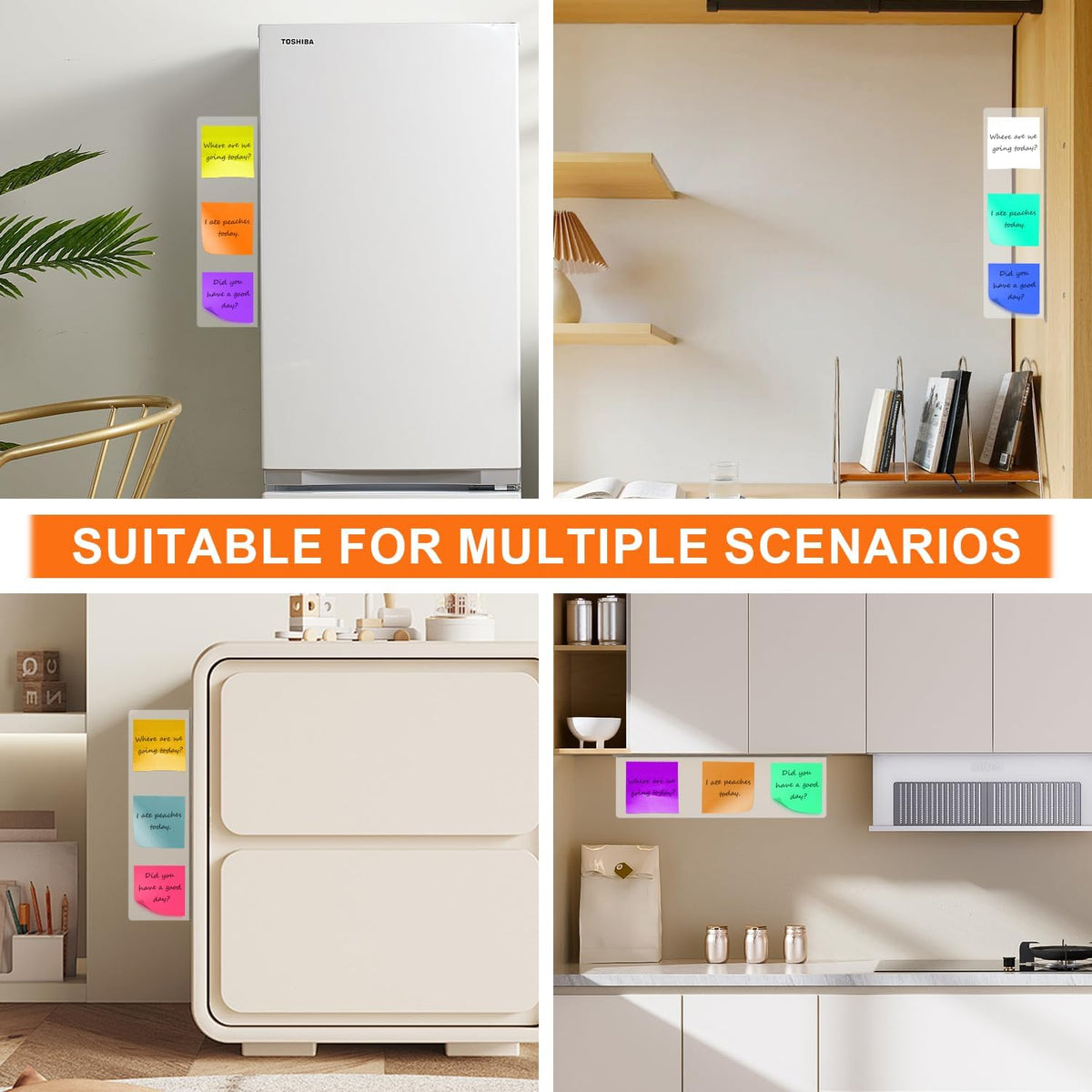 2-Pack Frameless Monitor Sticky Note Boards