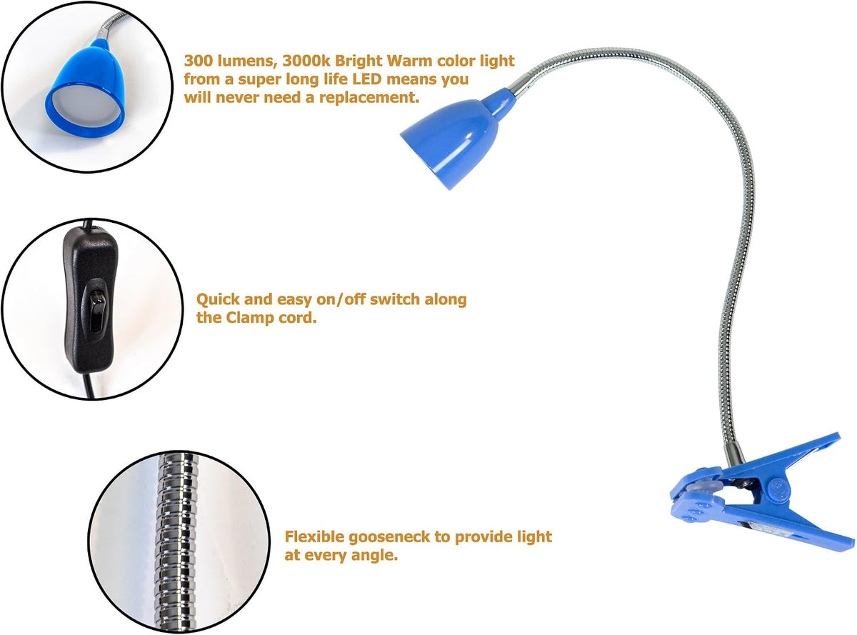 NHCLP-OL-BK Olivia Dimmable and Color Temperature Changing Clamp Light Desk Lamp Black