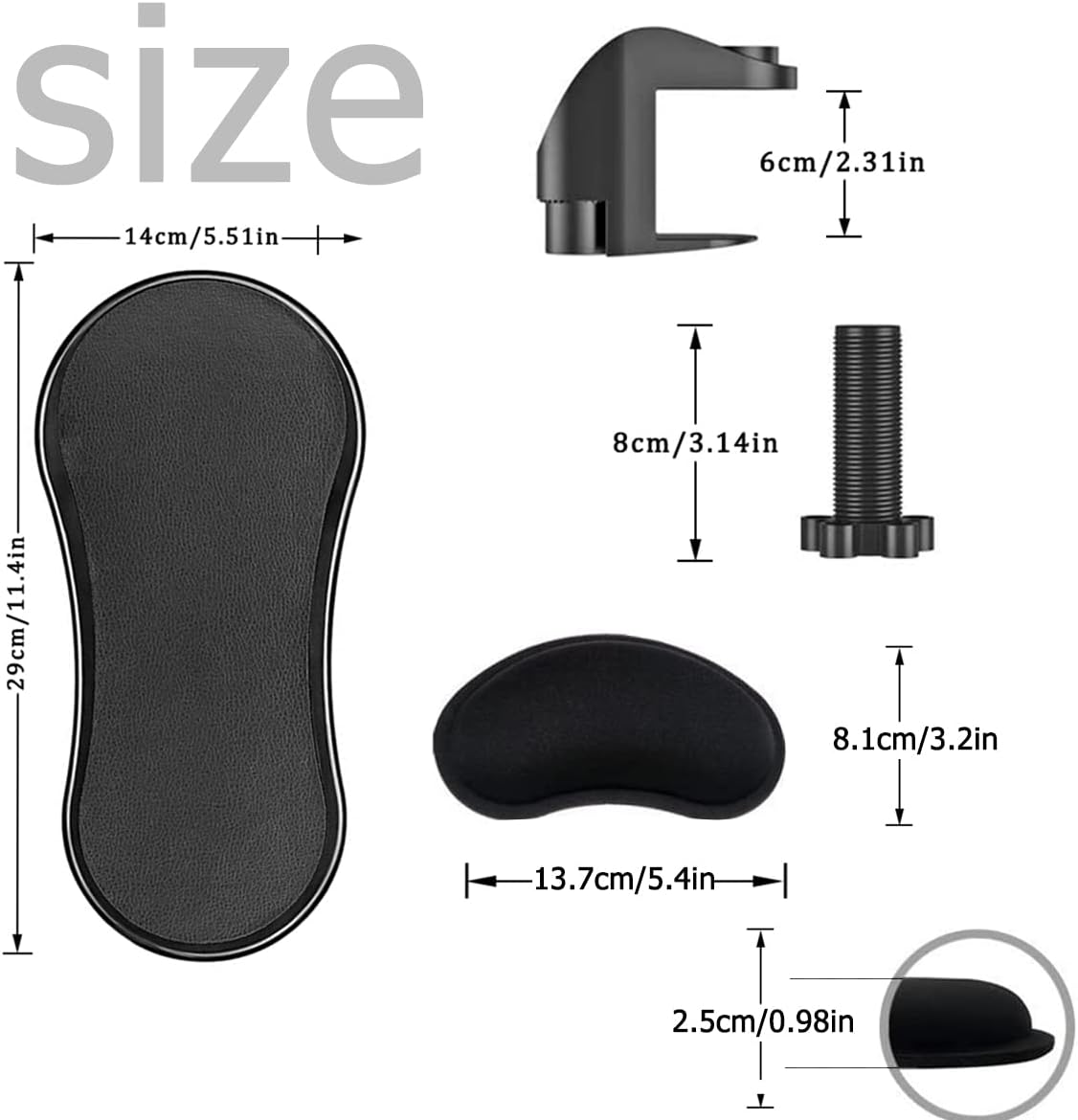 Computer Arm Rest for Desk, 180° Swivel Ergonomic Elbow Arm Support Desk