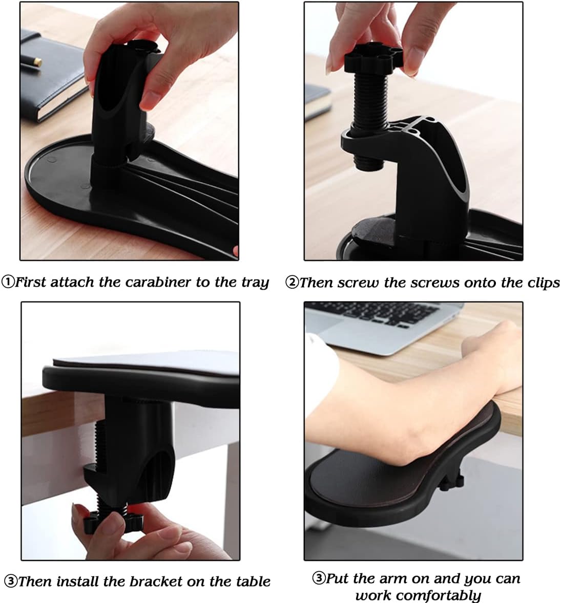 Computer Arm Rest for Desk, 180° Swivel Ergonomic Elbow Arm Support Desk