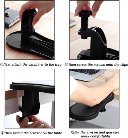 Computer Arm Rest for Desk, 180° Swivel Ergonomic Elbow Arm Support Desk
