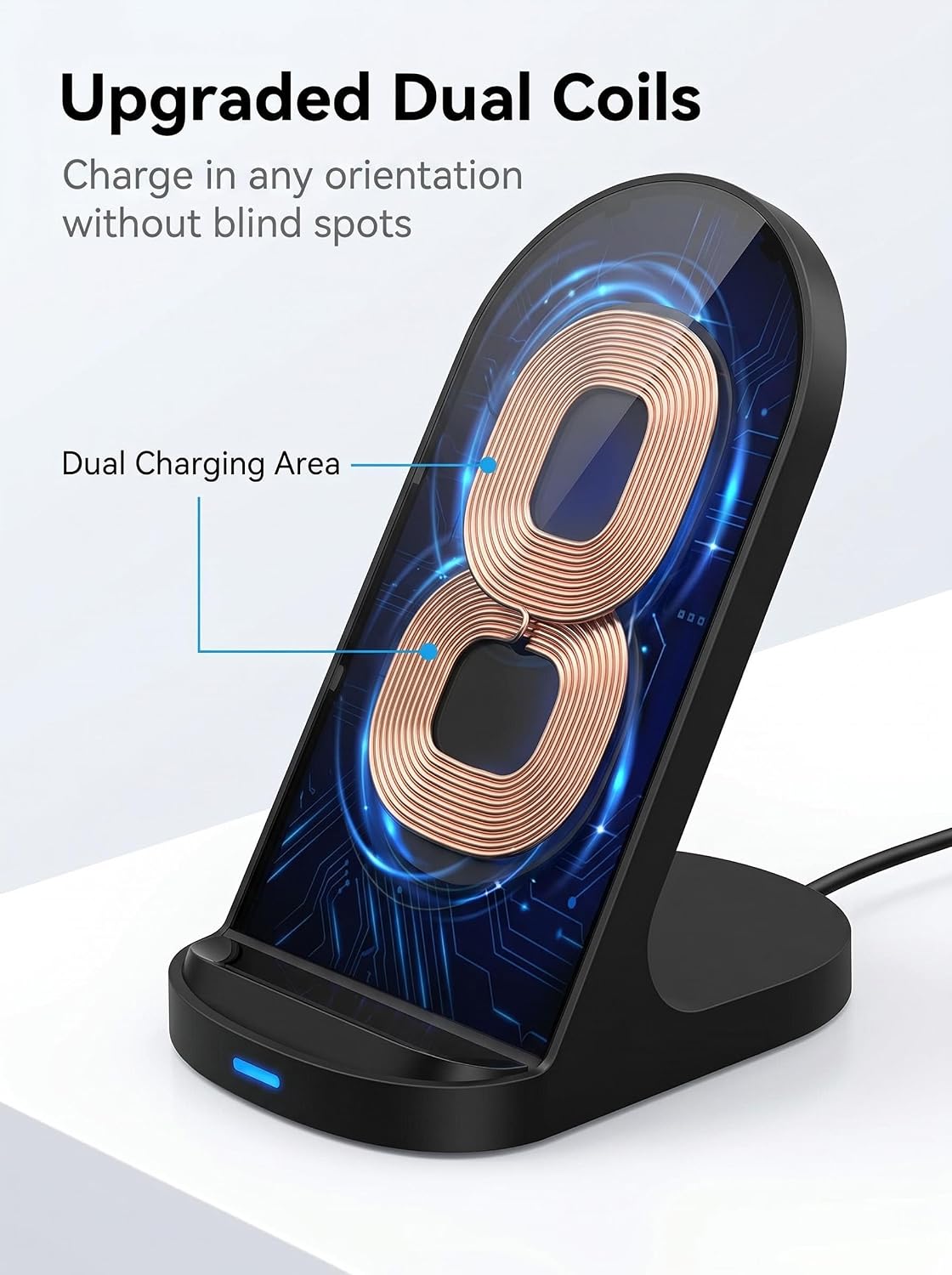 15W Fast Wireless Charger Wireless Phone Charger Stand Compatible with Apple iPhone 14 13 12/12 Pro Max/ 11Pro/11Pro Max, Compatible with Samsung Galaxy S22 S21 S20 (Rose Gold)