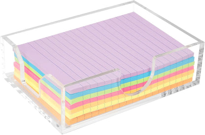 4x6 Acrylic Memo Holder, Clear Desk Notepad Holder For Note Pads