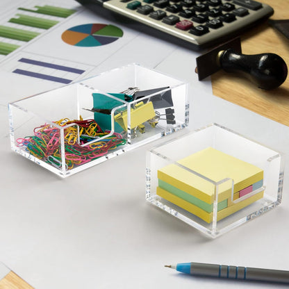 4x6 Acrylic Memo Holder, Clear Desk Notepad Holder For Note Pads