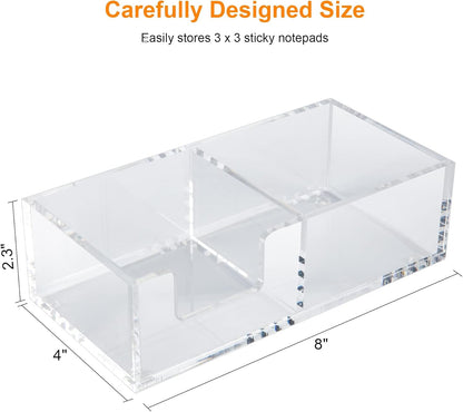4x6 Acrylic Memo Holder, Clear Desk Notepad Holder For Note Pads