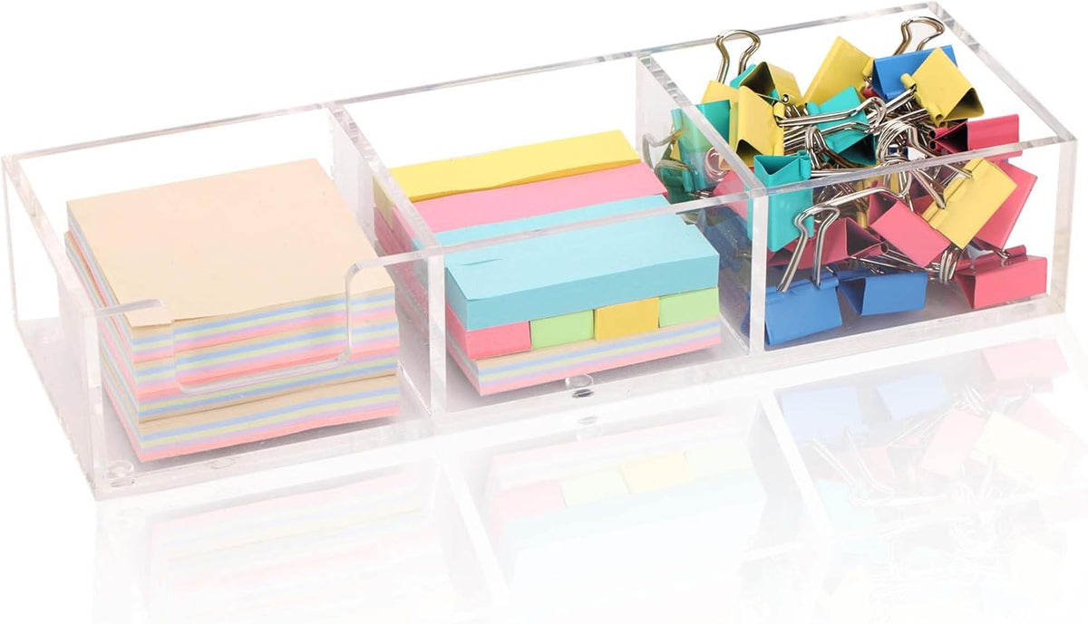 4x6 Acrylic Memo Holder, Clear Desk Notepad Holder For Note Pads