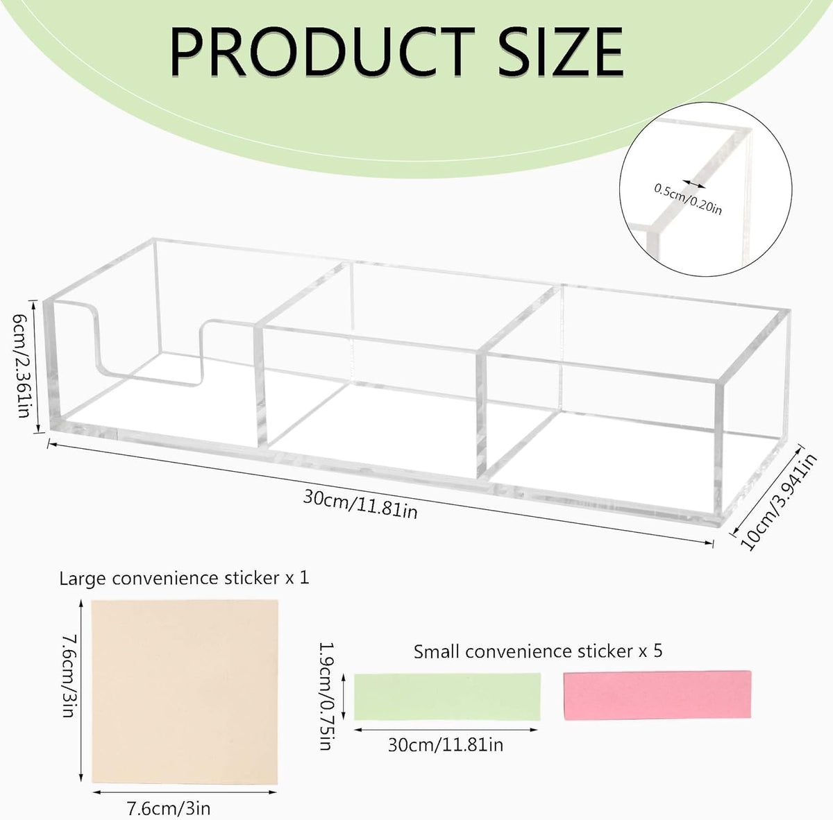 4x6 Acrylic Memo Holder, Clear Desk Notepad Holder For Note Pads