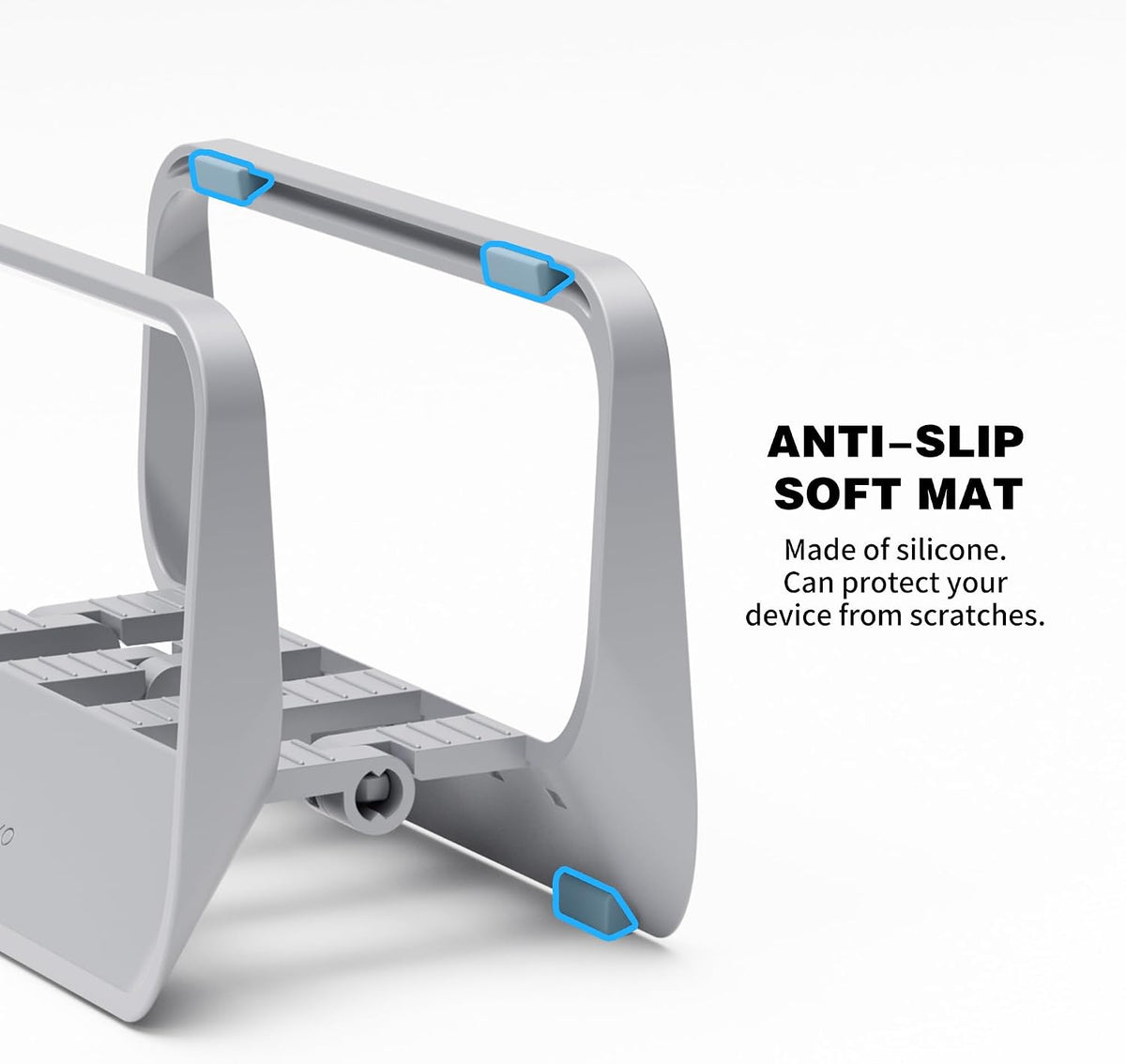 Vertical Laptop Stand with Gravity Locking – ABS Adjustable Laptop Holder Desktop Stand Compatible with MacBook, Surface, iPad, mini PC and More (Gray)