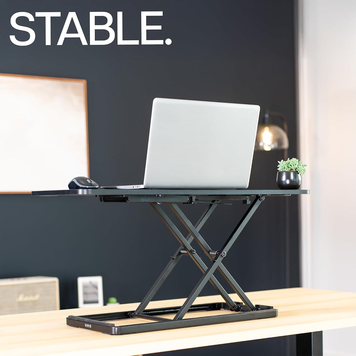 Black 24 in Single Top Keyboard and Mouse Riser, DESK-V024A