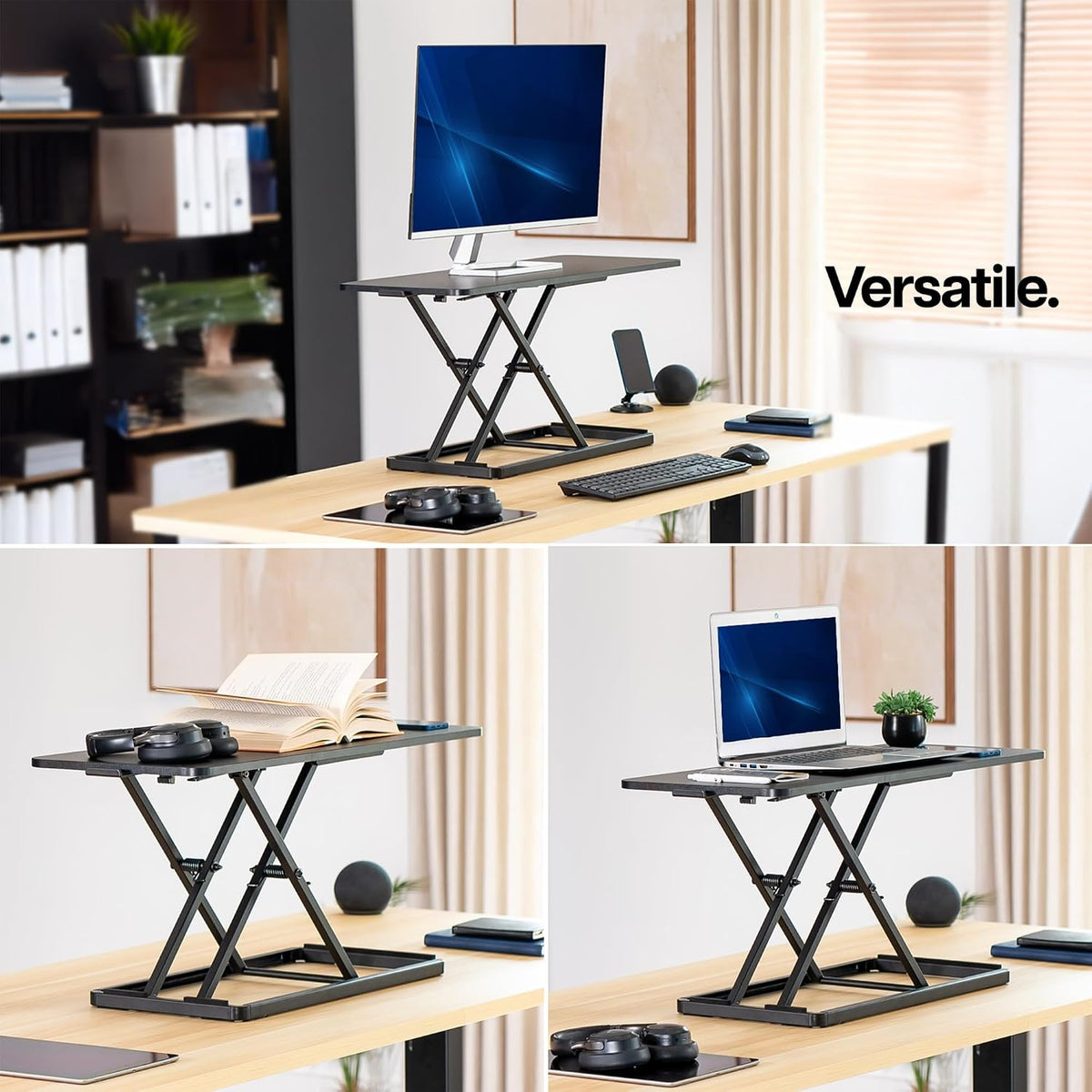 Black 24 in Single Top Keyboard and Mouse Riser, DESK-V024A