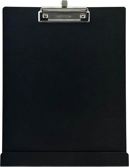 Free Standing Clipboard and Tablet Stand, Black Letter Size Paper Organizer with Steel Clip for Office, School & Work - Clip Board Paper Stand Holds Documents, Tablets & Phones - Made in USA