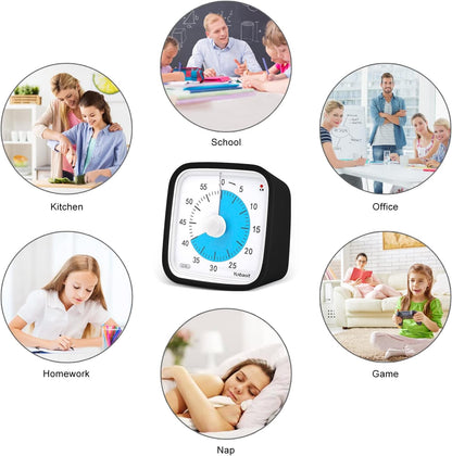 Rainbow Visual Timer for Kids, 60-min Countdown Timer, Blue