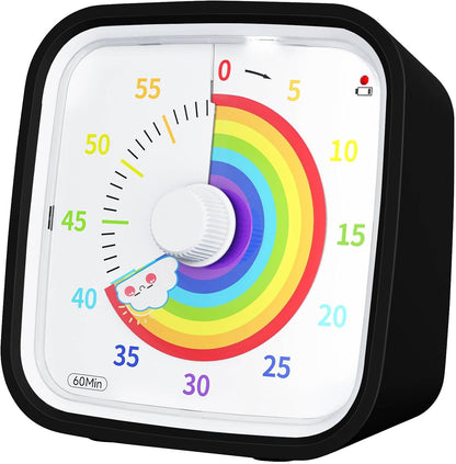 Rainbow Visual Timer for Kids, 60-min Countdown Timer, Blue