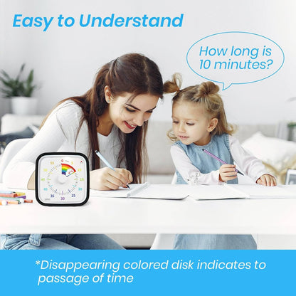 Rainbow Visual Timer for Kids, 60-min Countdown Timer, Blue