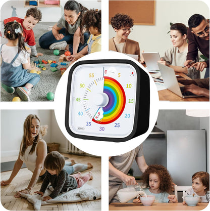 Rainbow Visual Timer for Kids, 60-min Countdown Timer, Blue