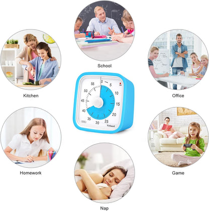 Rainbow Visual Timer for Kids, 60-min Countdown Timer, Blue