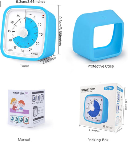 Rainbow Visual Timer for Kids, 60-min Countdown Timer, Blue