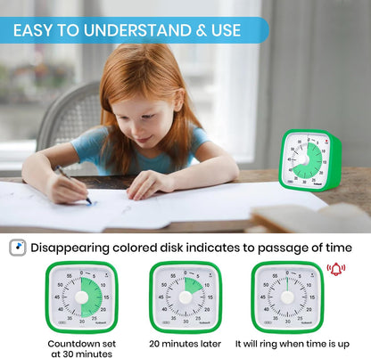 Rainbow Visual Timer for Kids, 60-min Countdown Timer, Blue