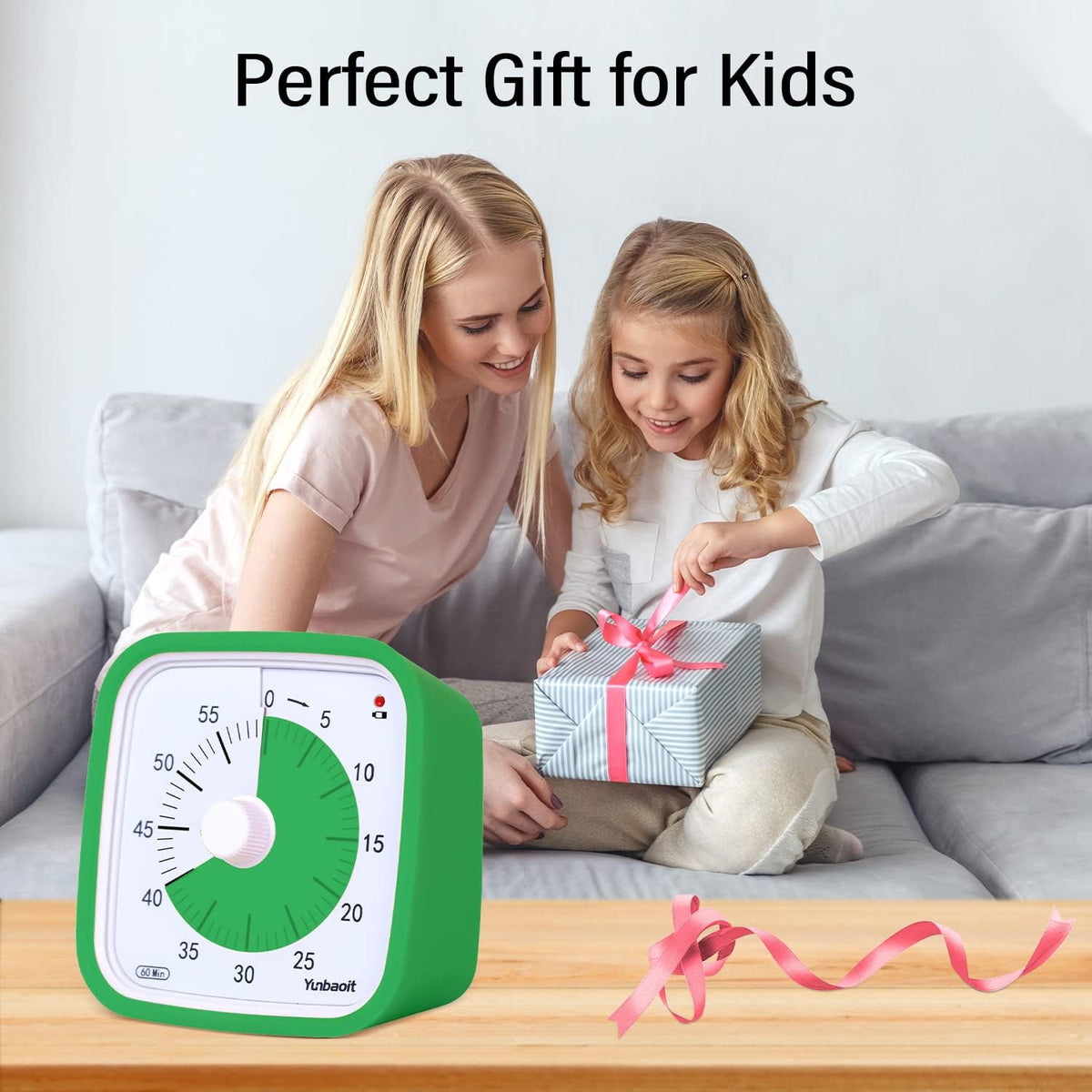 Rainbow Visual Timer for Kids, 60-min Countdown Timer, Blue