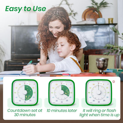 Rainbow Visual Timer for Kids, 60-min Countdown Timer, Blue
