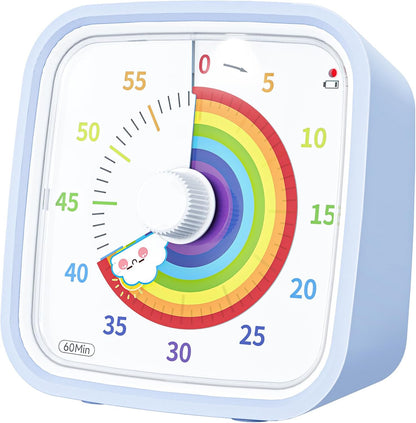 Rainbow Visual Timer for Kids, 60-min Countdown Timer, Blue