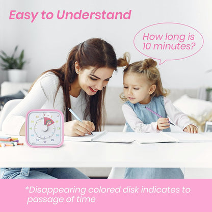 Rainbow Visual Timer for Kids, 60-min Countdown Timer, Blue