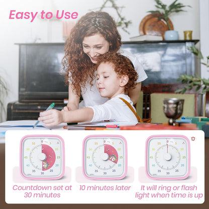Rainbow Visual Timer for Kids, 60-min Countdown Timer, Blue